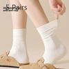 5 Pairs of Female Spring and Autumn Pure Cotton Sweat Absorbing Deodorizing Boneless Tube Pile Socks