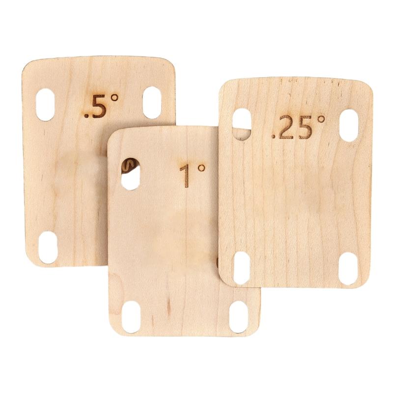 

3Pcs 0.25, 0.5 and 1 Degree Guitar Neck Plate Tool for Repairment Guitar Neck Shims, Maple Guitar Neck Shims Protection 1