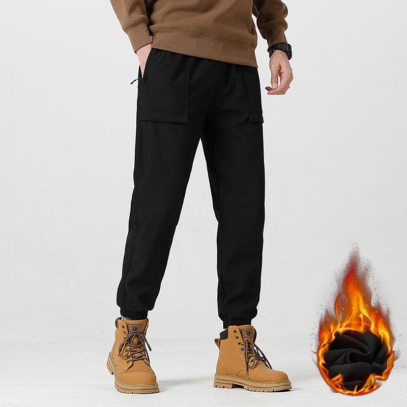 

Winter Thick Fleece Pants Men Women Waterproof Windproof Warm Jogger Pants Unisex Hiking Camping Climbing Skiing Trousers XS чёрный