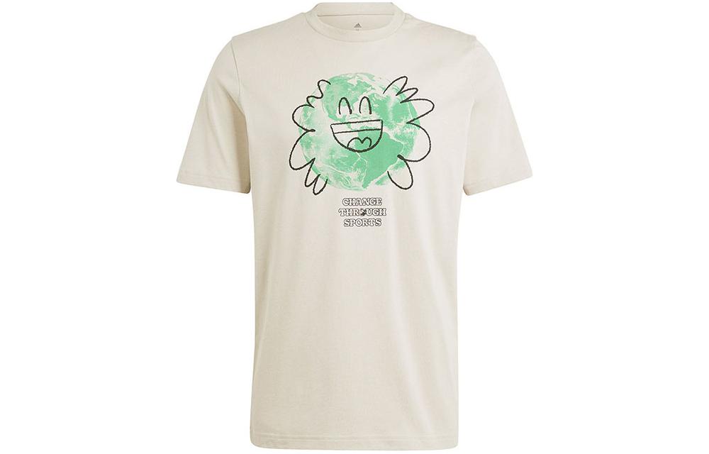 Adidas T Shirts Men s Beige Crew Neck Moderate Straight Fit IL5407 XXL
