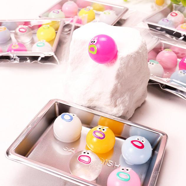 Mini Cartoon Small Nose Expression Squishy Ball Tpr Mud Texture Soft Pinch Sensory Fidget Toy Stress Relief Vent Gift For Girls Women