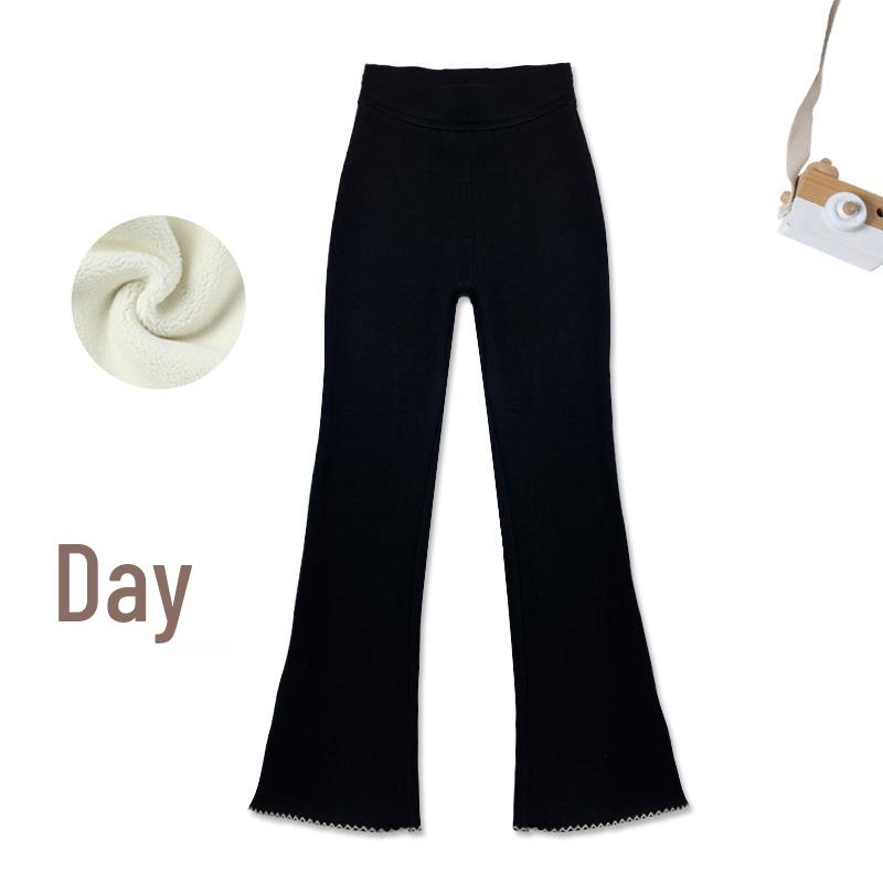 

Girls Plus Velvet High-Waisted Winter Leggings 2025: Warm, Thickened Bell-Bottoms 100cm чорний