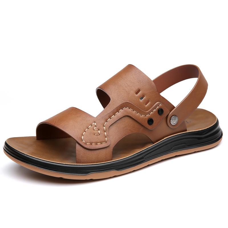 Sandals Men's Summer Dual-purpose Driving Cool Slippers Casual Non-slip Soft-soled Breathable Beach Shoes