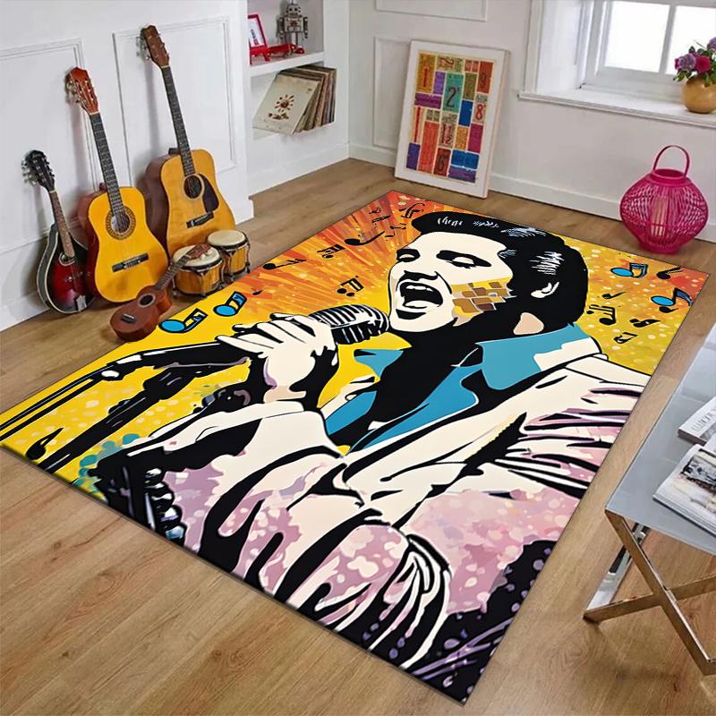 Elvis Polyester Carpet, Soft Indoor Mat for Office Chair, Living Room, Computer Desk - Decorative Home Office Rug Design