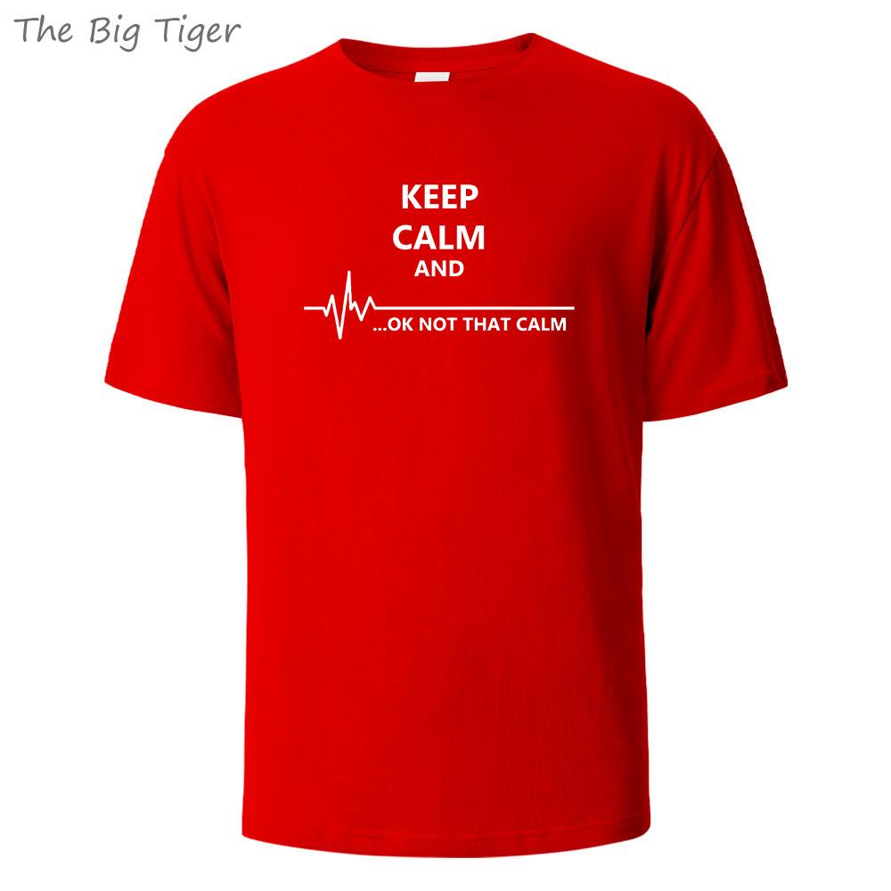 Keep Cale Printed Essential Cotton Tshirt Men Casual Short Sleeve Crew Neck Soft Fabric Breathable Summer Top Mens Tshirt