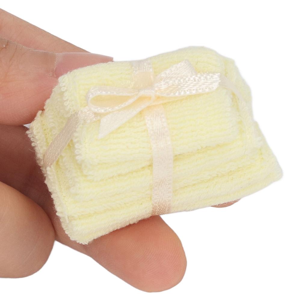 1:12 Scale Miniature Bathroom Towels Decoration Accessories Furniture Model Towel Pile