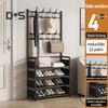 Multi-Layer Shoe Rack Doorway Clothes Hanger High Stability Simple Installation Shoes Shelf Floor-Standing Storage Rack