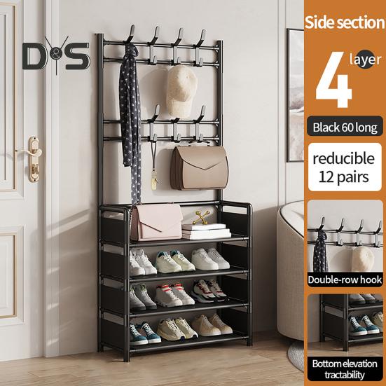 Multi-Layer Shoe Rack Doorway Clothes Hanger High Stability Simple Installation Shoes Shelf Floor-Standing Storage Rack