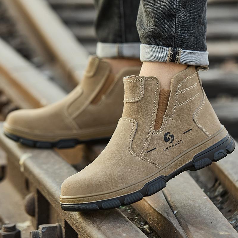 Steel Toe Cap Working Boots Anti-Puncture Work Shoe for ManIndestructible Work Shoes Outdoor Work Shoes Safety Boots for Men