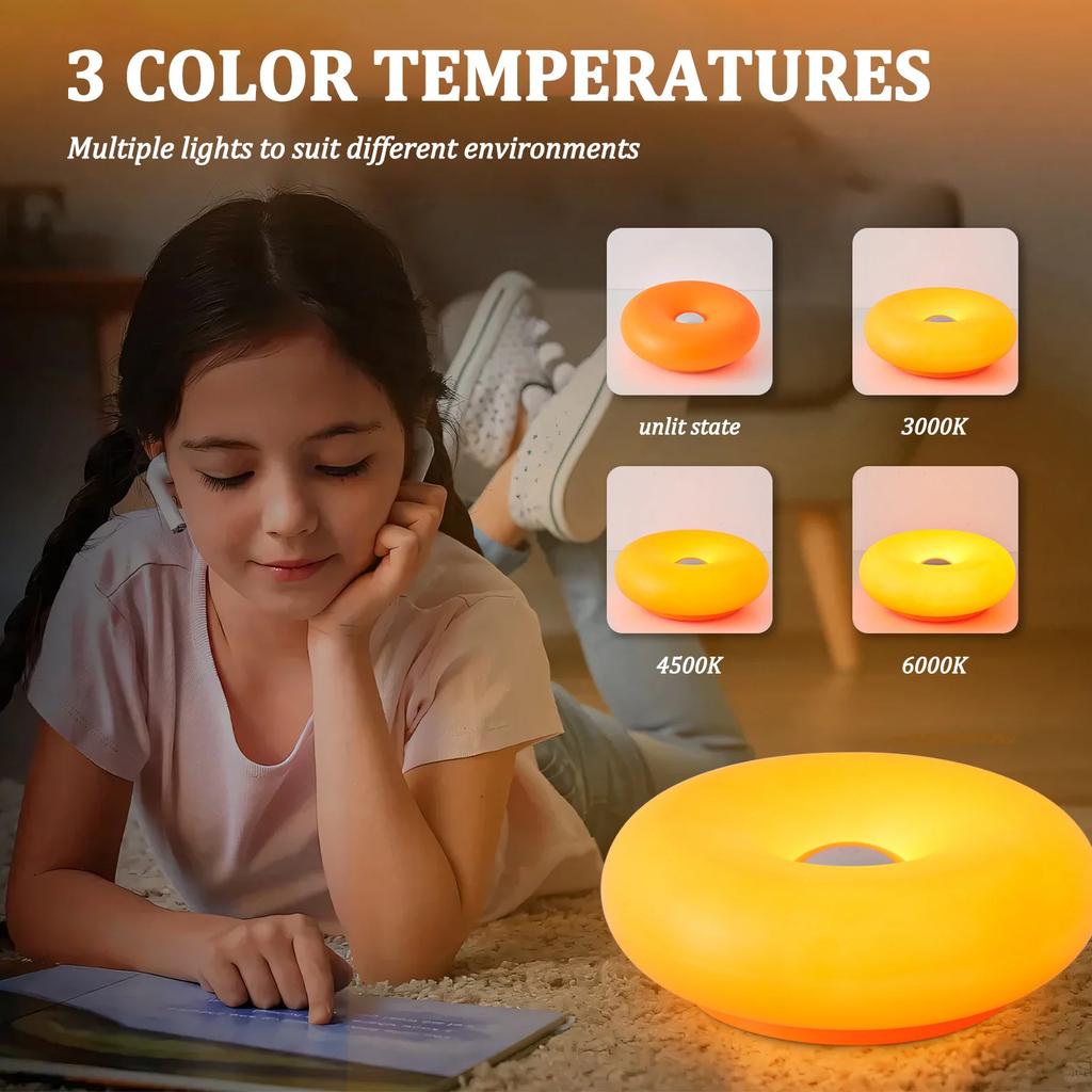 Bauhaus Donut Shaped Table Lamp USB Plug for Bedroom Bedside Living Room Dining Room Decor Ambient Light Not Glass