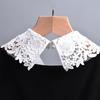 Fashion Beading Fake Collar For Women White Lace Hollow False Detachable Collar Lapel Shirt Tie Necklace Clothes Accessory