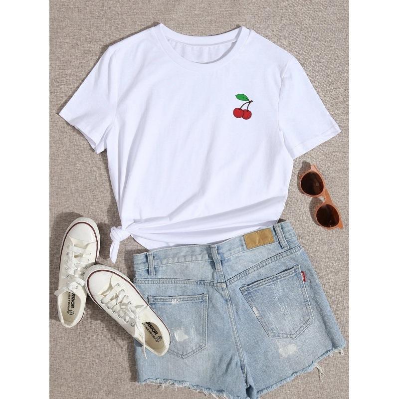 Dámské tričko s potiskem a krátkým rukávem, dámské oblečení