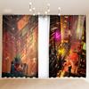 Cartoon Curtain Bedroom Semi-Blackout Bay Window Sci-fi Cyberpunk Hook Grommet Top 2024 New Custom Curtain Fabric Cortinas 2PCS
