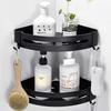 Metal corner bathroom shelf loft + shower hangers for cosmetics