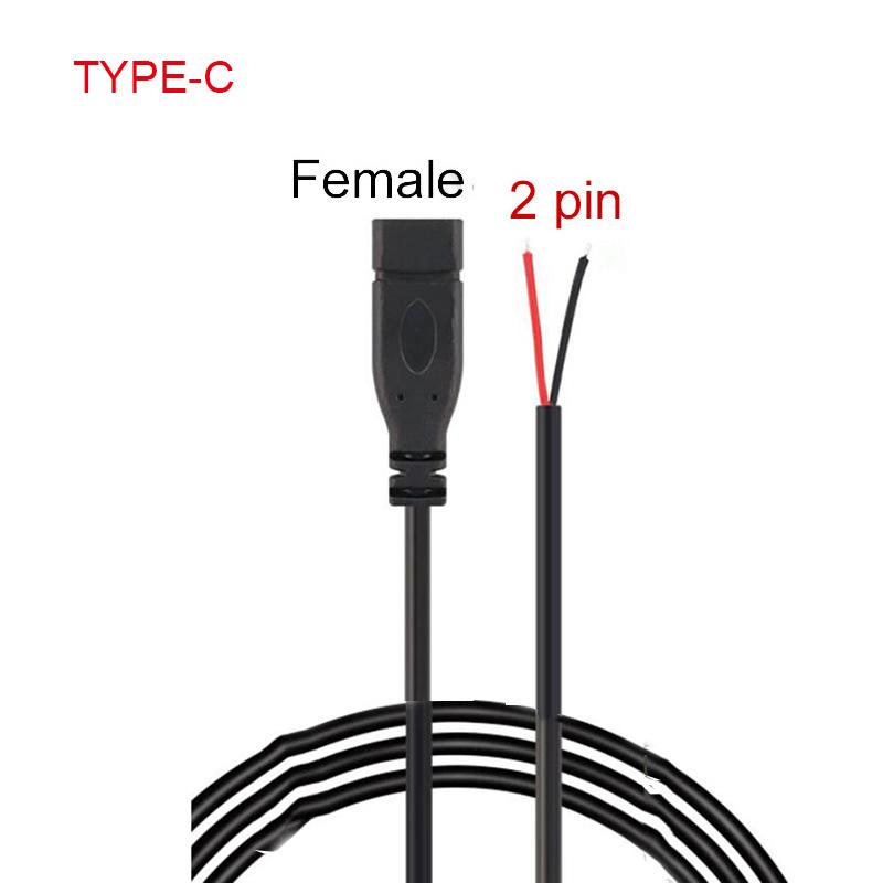 Wire Micro USB 2.0 Type-C AUX Mono Connector Power Supply Extension Cable Charger Male To Female 2-pin 4-pin Data Line