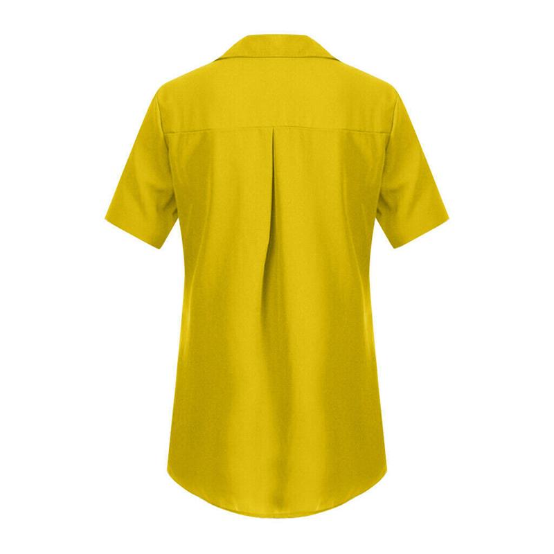 Women Tees Blouse Tops Short Sleeve Solid Ladies Casual Loose Fashion