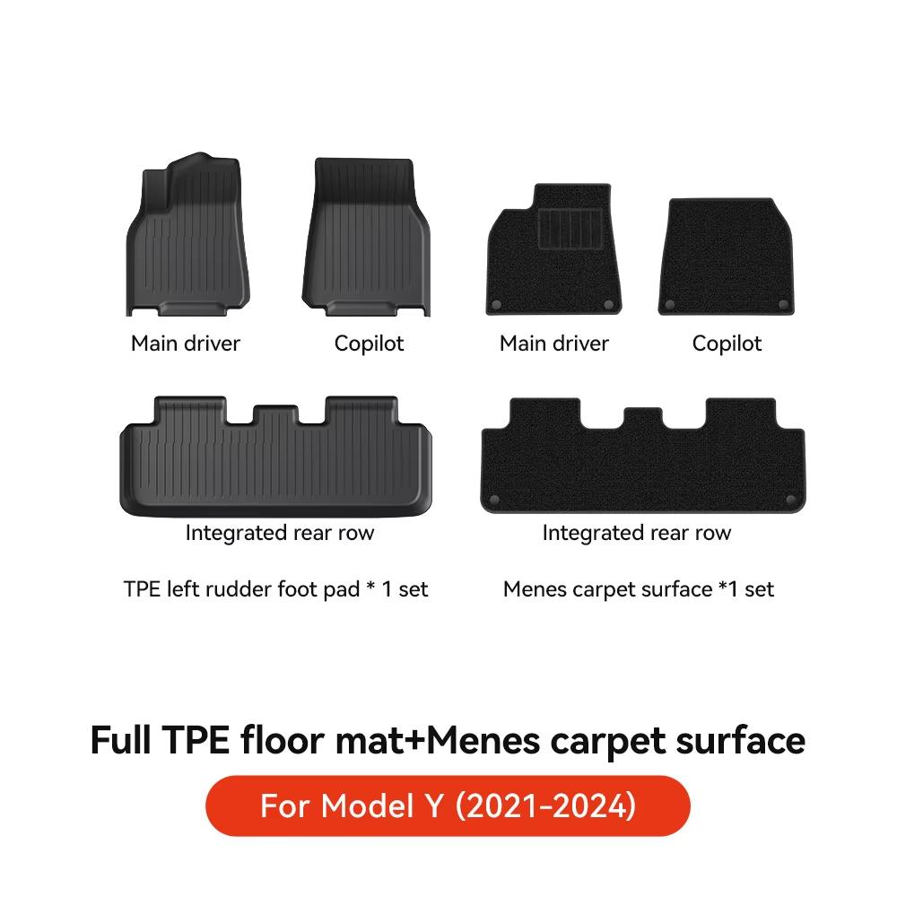 YZ Trunk Mat For Tesla Model 3/Y Highland Juniper Floor Mat 2021-2025 Luggage Mat TPE Waterproof Anti-Slip Set Floor Liner Mat