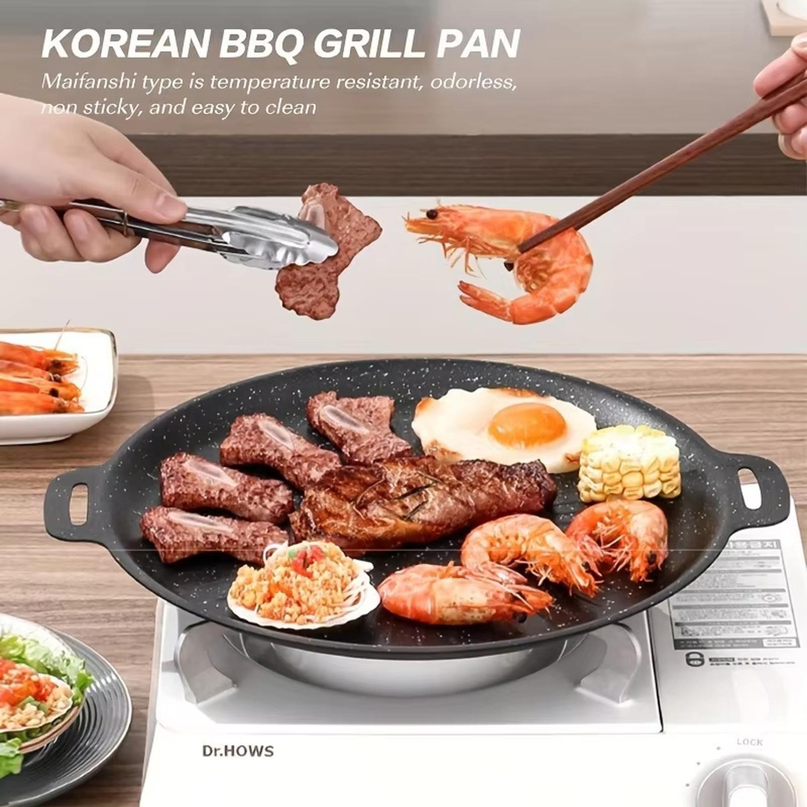 

Korean Barbecue Plate Maifan Stone Coated Grill Pan for Camping & Home one size