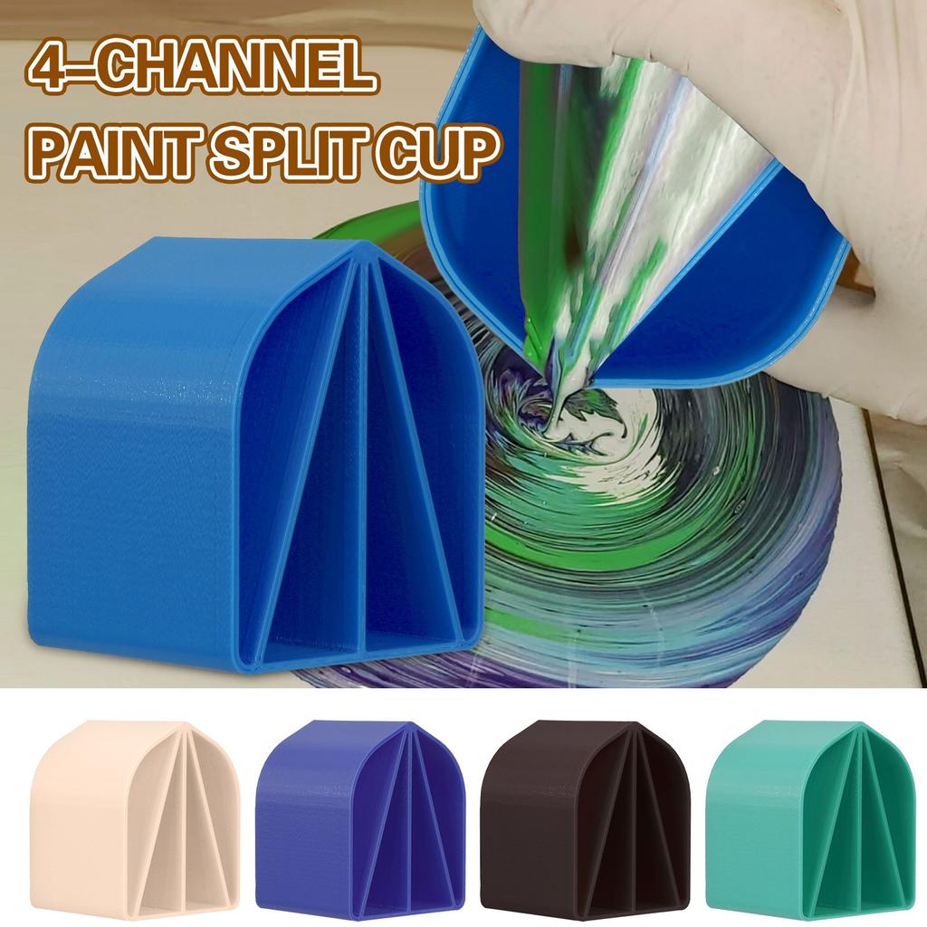 8oz Acrylic Pour Cup , 4 Channels Paint Pouring Split Cup Art Pour Supplies