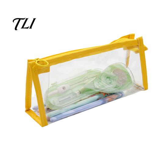School Supplies Case Transparent PVC Pencil Case, Large Capacity Waterproof Stationery Student Pen Storage Organizer, Durable Zipper Bag for Exam