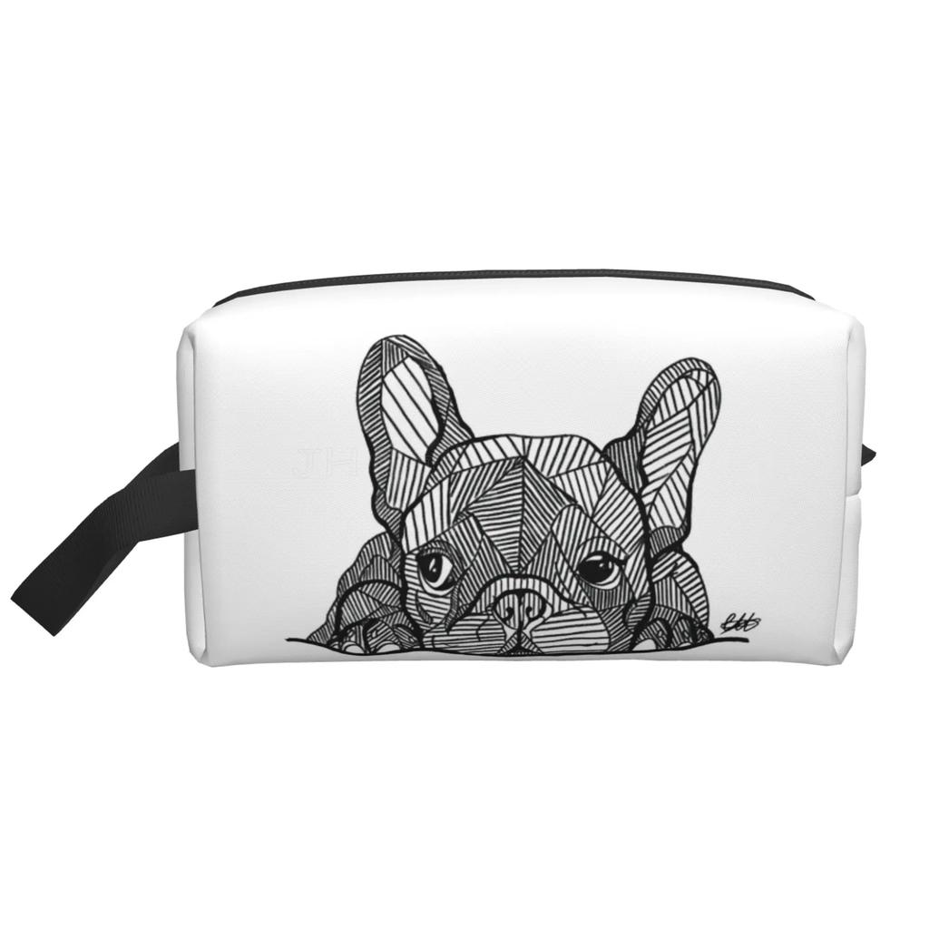 Cute French Bulldog Art Travel Storage Bags Portable Large Capacity Cosmetic Bag for Men Women Multifunctional Makeup Bag