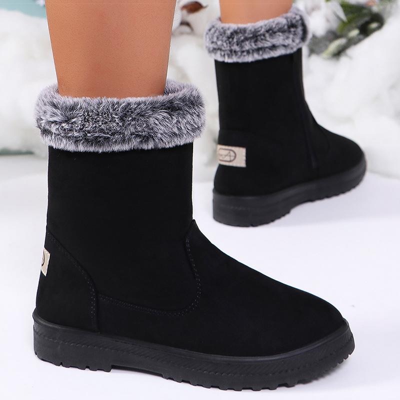 Fashion Women's Boots Korean Style Winter Boots With Fur Warm Snow Boots Ankle Winter Shoes For Women Winter Footwear 2024 New Bottines