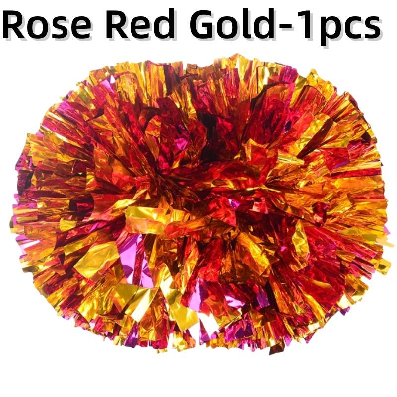 Cheerleading Pom Poms with Handle Cheer Balls Big Gold Silver Red Yellow Blue Hand Dance Pompoms Accessories for Women Girl Kids