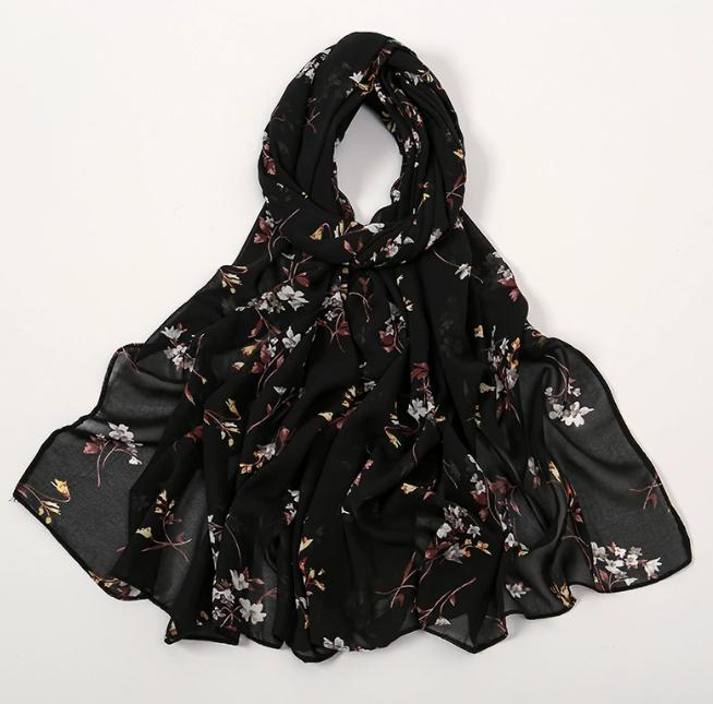 Korean Style Luxury Women Spring And Summer Metallic Daisy Flower Long Scarves Pashmina Female Shawl Hijab