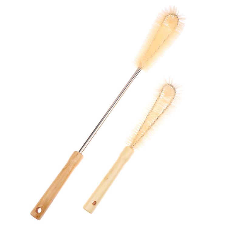 Kitchen Cleaning Tools Drink Bottles Glass Scrubbers Cleaning Brush Wooden Bottle Cleaning Brush With Long Handle