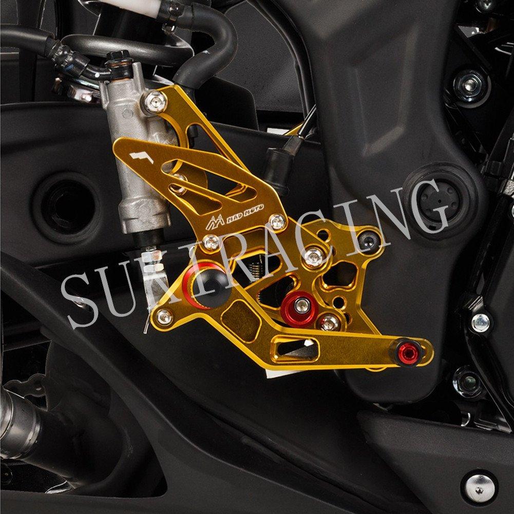 SUKIRACING Adjustable Rearsets for Yamaha YZF R25 (2014-2022) MT-03/MT-25 (2015-2022) - CNC Machined (Black)