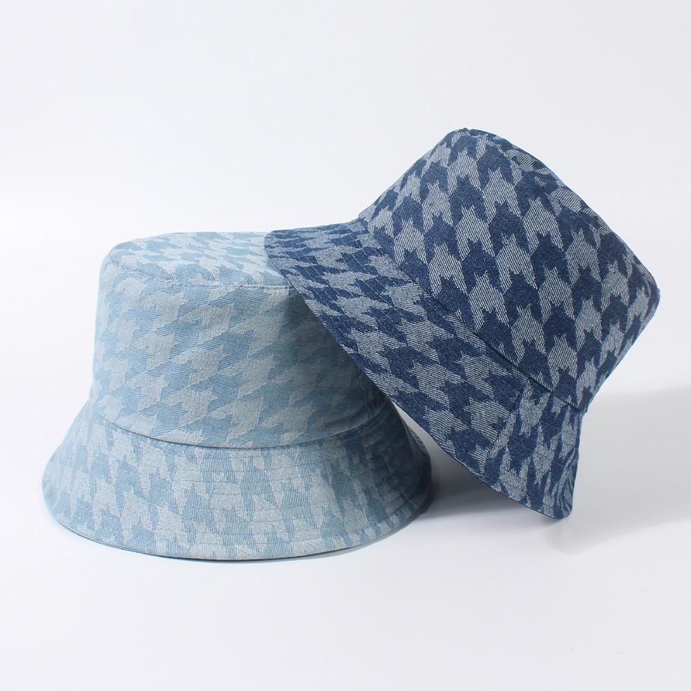 Stylish Fisherman Hat For Women Fall Winter Korean Trendy Checkered Wide Brim Casual Top Hat