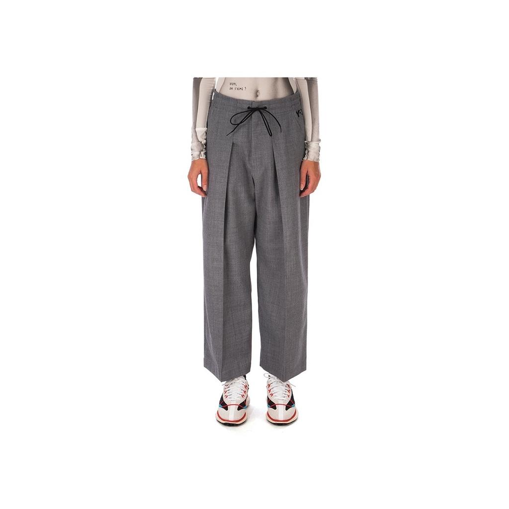 Y-3 Classic Wool Wide-Leg Trousers Women bottoms Gray GK4461