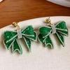 Ear Jewelry Sweet Stud Earrings Light Luxury Bowknot Dangle Earrings Crystal Bow Earrings  Gifts