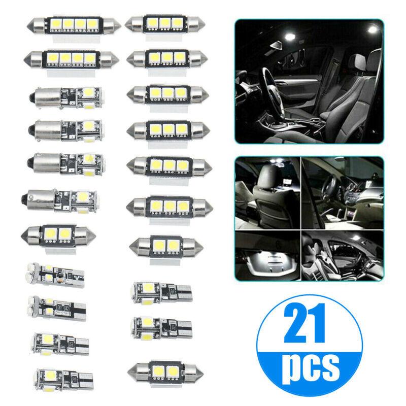 21X LED Car White Light Bulb Kits License Plate Dome Map Trunk Car Interior Lamp