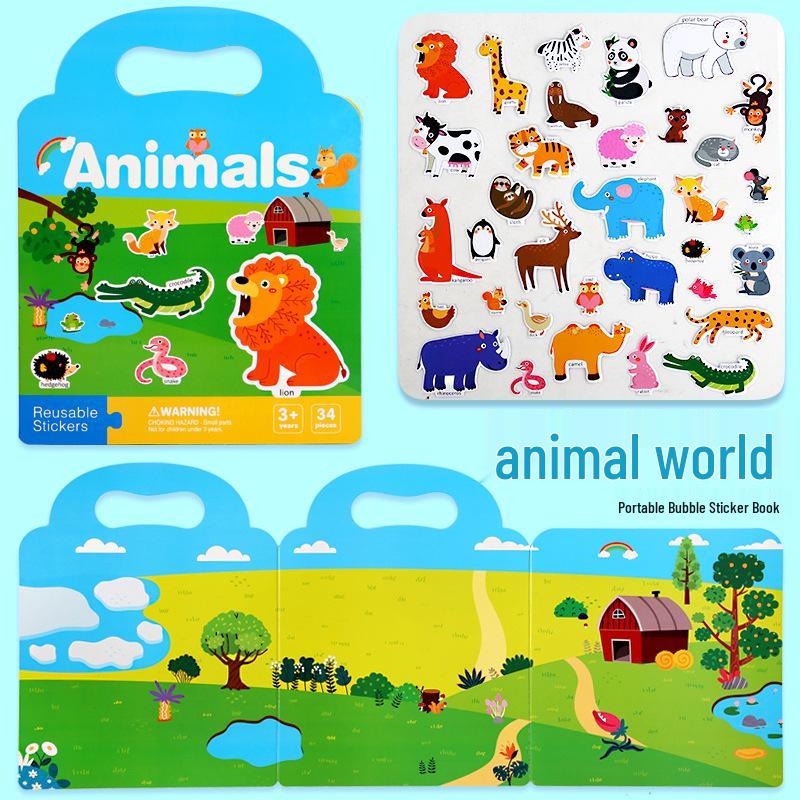 Children's Jelly Sticker Book: Early Learning Puzzle Toy for Brain Training