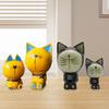 Wood Cat Statues Cute Decoration Kitten Sculptures Kitten Statues Art Sculptures for Desk Office Study Room Home Cabinet