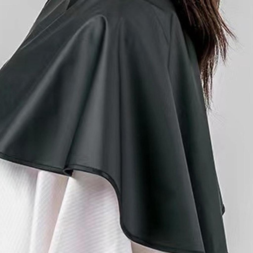 Waterproof Short Hair Cut Cover Hair Salon Cape Adjustable Hairdressing Apron Salon Equipment Black Barber Cape For Home Salon