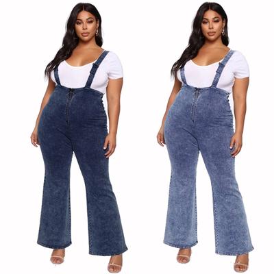 suspender denim jumpsuit