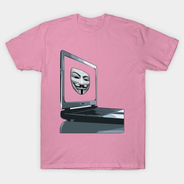 Dámské tričko Anonymní hacker Harajuku potisk Kawaii tričko Letní krátký rukáv Dámské tričko Top Tričko