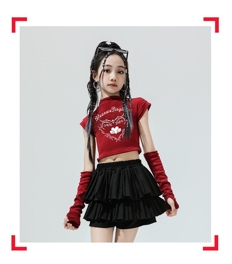 Girls' Jazz Hip Hop Dance Costume Set - Trendy Cheerleading Performance Outfit