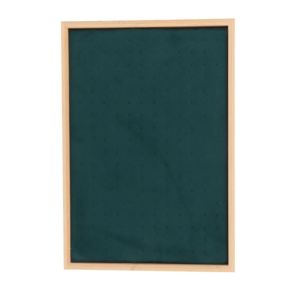 Ear Stud Tray Flannel Wood 216 Holes Lightweight Elegant Luxury Jewelry Storage Case Green