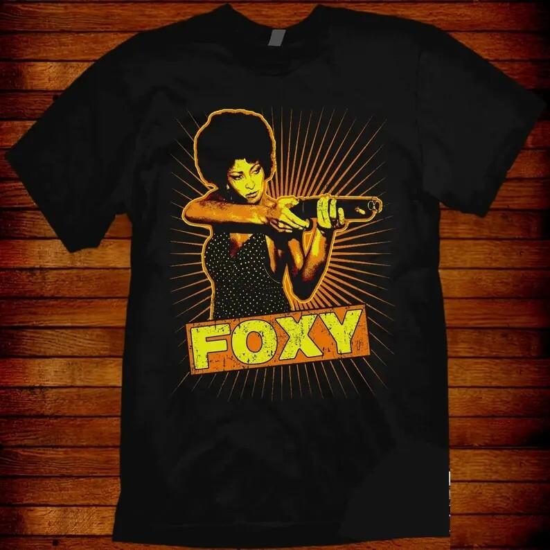 Retro Style Pam Grier Foxy Brown TShirt Black Unisex S5XL U030 Unisex T-Shirt XXXXL