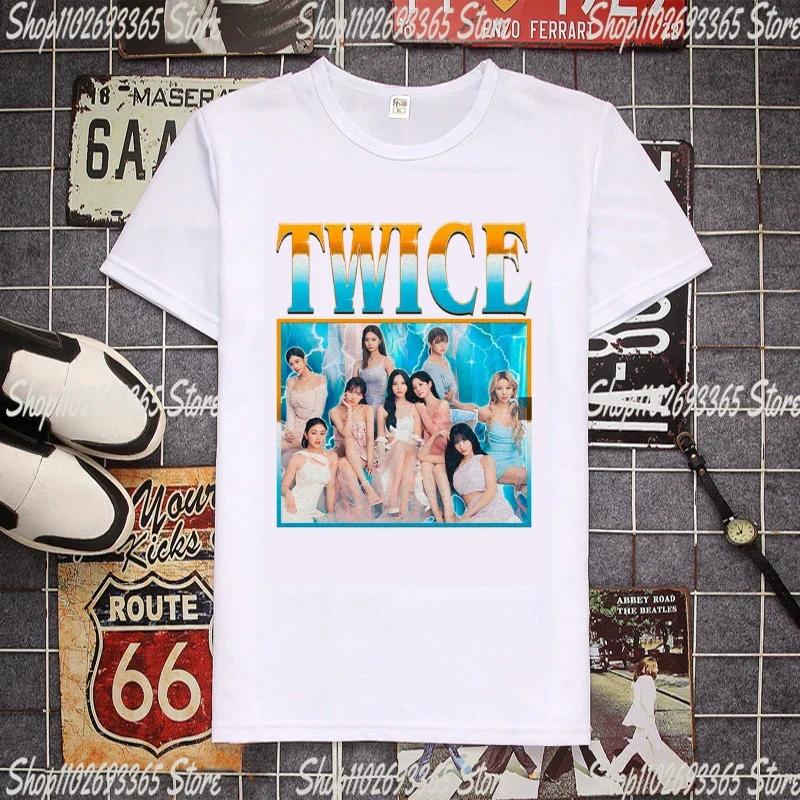 Kpop Twice Lovely T-shirt Short Sleeve Ready To Be Album Photo Printing Tshirt for Women TZUYU SANA MINA JIHYO NAYEON MOMO DAHYU