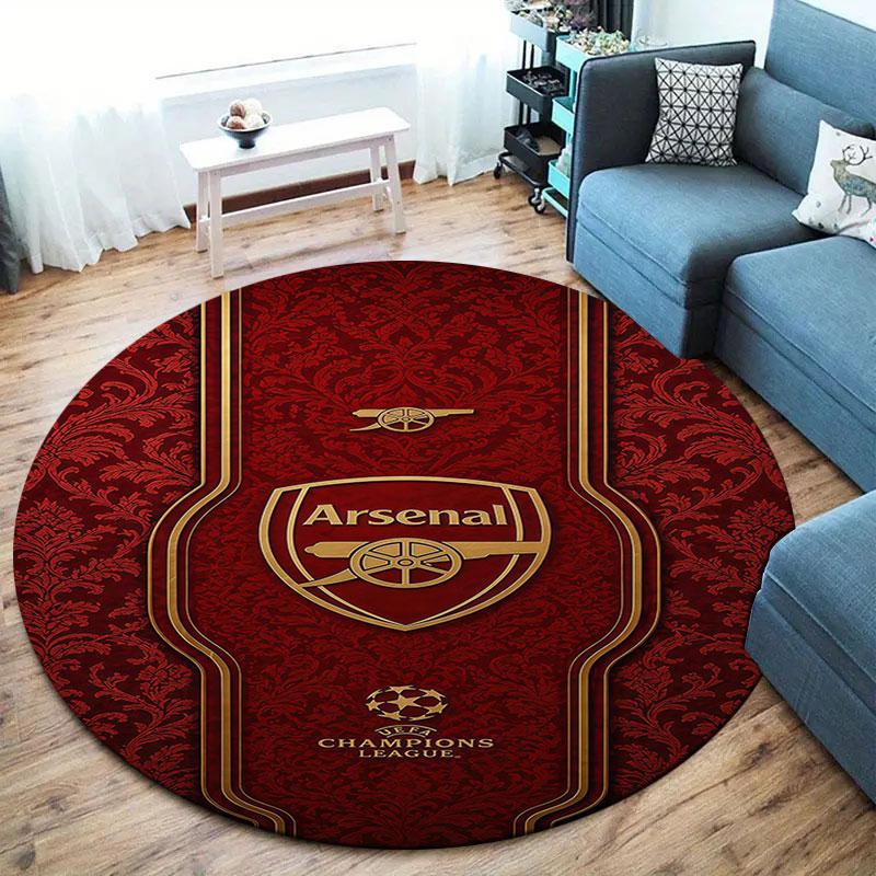 Arsenal F Round Area Rug,Carpet Rug for Living Room Bedroom Sofa Playroom Decor,Non-slip Floor Mat