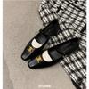 [Shei]~ Retro Gold Buckle Belt Mary Jane Shoes Women's Single Shoes Retro Style