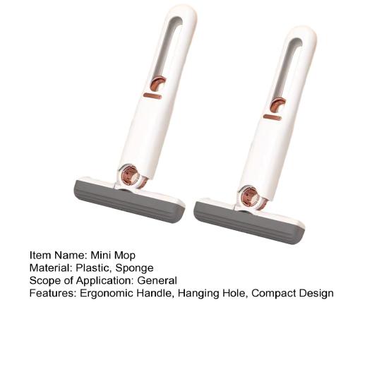 1/2Pcs Mini Mop Deep Cleaning Small Gaps Sponge Head Small Mop with Rotating Brush One-Hand Squeeze Water Absorption Handheld Mop