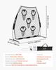 2133.6 x 2133.6mm Football Trainer Throwing Net, Training Throwing Target Practice Net with 5 Target Pockets, Knotless Net Includes Straps and