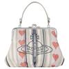 Granny Frame Jacquard Pattern Polished Hardware Linen Handbag Women Handbags Multicolor 4B01000KWW0148