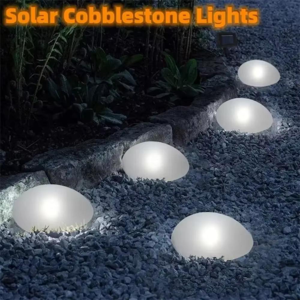 Solar LED Pebble Stone Light Outdoor Waterproof Lawn Lamp Garden Decoration Light Courtyard Pathway Night Light for Villa Landsc