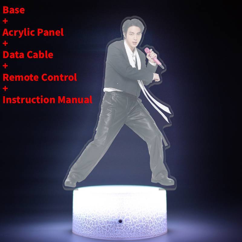 Lumină de noapte LED pentru concertul de revenire al turneului mondial BTS cu telecomandă pentru decorarea camerei și cadou de colecție